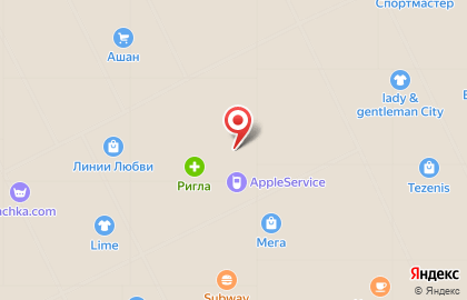 Спортивный магазин Спортмастер в ТЦ МЕГА Дыбенко в Кудрово на карте
