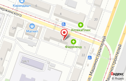 Пекарня-кондитерская Хлеберев на улице Дзержинского на карте