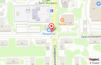Продовольственный магазин на Красногвардейской улице на карте