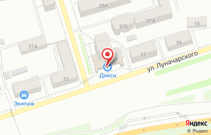 Супермаркет Дикси на улице Луначарского на карте