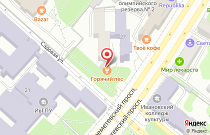 Ресторан Subway на Садовой улице на карте