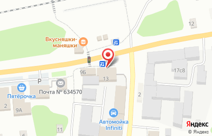 Продовольственный магазин Центральный на улице Мира на карте