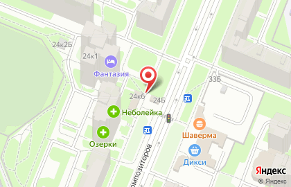 Киоск по продаже фруктов и овощей на улице Композиторов на карте