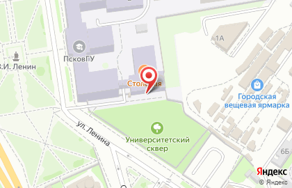 Псковский государственный университет на площади Ленина, 2 к 1 на карте