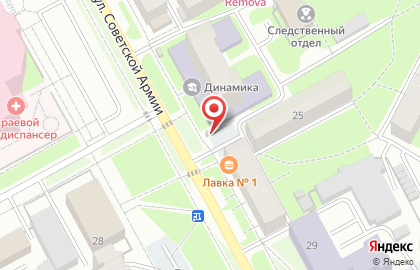 Киоск и водоматов Каскад Плюс на улице Советской Армии на карте