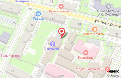 Управление ФСИН по Псковской области на улице Льва Толстого на карте