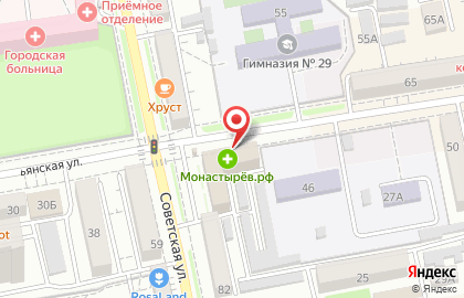 Аптека Монастырёв.рф на Советской улице на карте