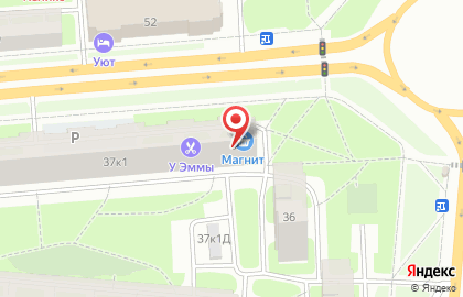 Супермаркет Магнит на метро Ладожская на карте