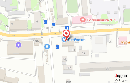 Супермаркет Пятёрочка на улице Молодой Гвардии на карте