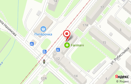 Аптека Farmani на улице Адмирала Нахимова на карте