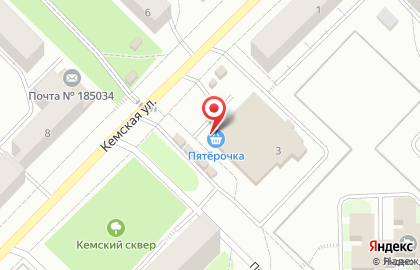 Супермаркет Пятёрочка на Кемской улице на карте