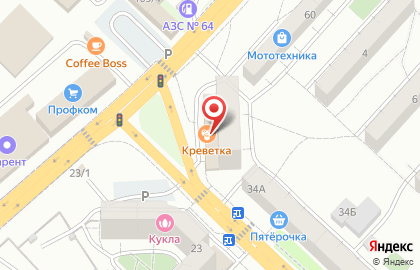 Служба доставки суши и роллов Креветка в Заводском районе на карте