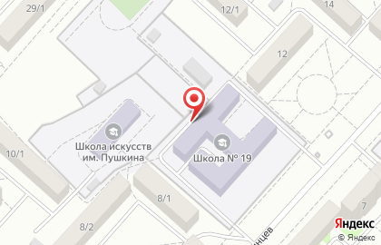 Средняя общеобразовательная школа №19 на улице Юных Ленинцев на карте