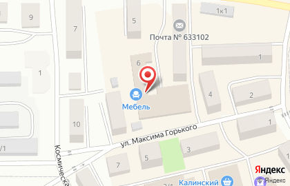 Сеть супермаркетов Универсам удачных покупок на улице Максима Горького в Оби на карте
