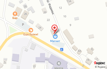 Супермаркет Магнит в переулке Фадеева на карте