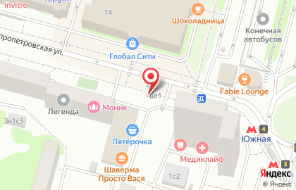 Киоск печатной продукции У метро на Днепропетровской улице на карте