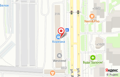 Магазин автозапчастей Кореана в Москве на карте