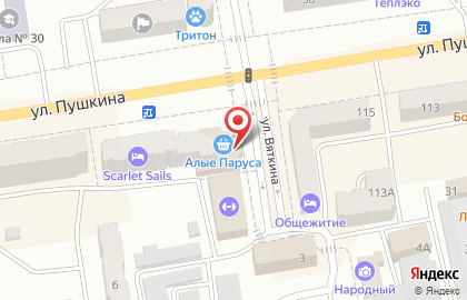 Магазин Алые Паруса на улице Пушкина на карте