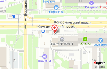 Розничная сеть по продаже хлебобулочных изделий Первый хлебокомбинат на Комсомольском проспекте, 61 киоск на карте