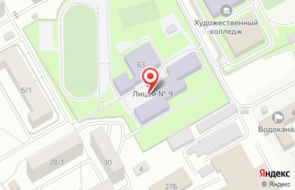 Лицей №9 в Оренбурге на карте