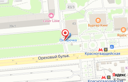 Киоск по продаже цветов, район Зябликово на Ореховом бульваре на карте