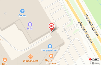 Салон сотовой связи МТС на Лесном проспекте на карте