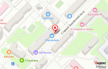 Удобный магазин Магнолия в Старый Зыковском проезде на карте