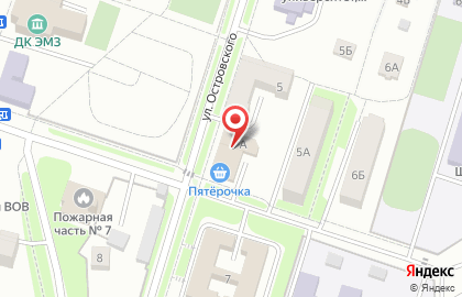 Супермаркет Пятёрочка, сеть супермаркетов на улице Островского на карте