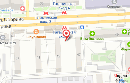 Киоск по продаже мясной продукции и полуфабрикатов на улице Гагарина на карте