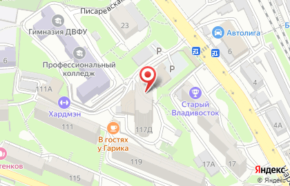 Ночная автостоянка в Первореченском районе на карте