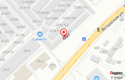 Центр автосервиса на Ястынской улице на карте
