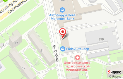 Автоцентр Форум Авто Нева на площади Мужества на карте