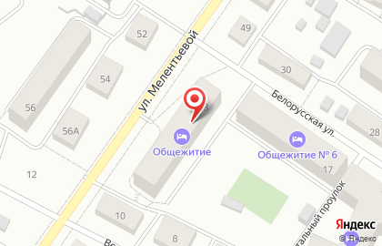 Общежитие на улице Мелентьевой на карте