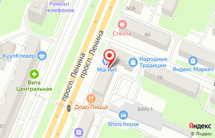 Пирамида на проспекте Ленина на карте