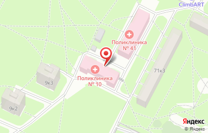 Городская поликлиника №118 на улице Карпинского на карте