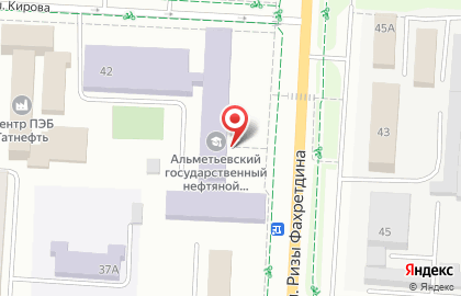 Альметьевский государственный нефтяной институт в Альметьевске на карте