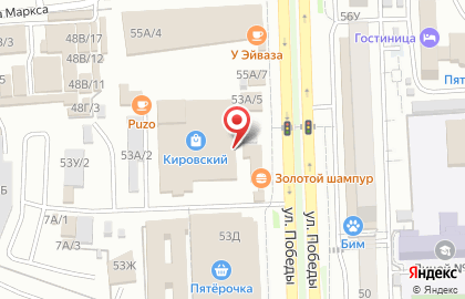 Киоск фастфудной продукции на улице Победы на карте