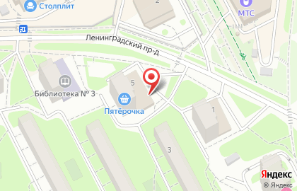 Супермаркет Пятёрочка в Ленинградском проезде в Подольске на карте