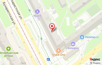 Супермаркет Магнит на Бухарестской улице, 72 к 1 на карте