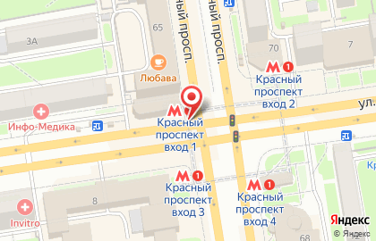 Новосибирский филиал Банкомат, АКБ Ланта-Банк, АО на Красном проспекте на карте
