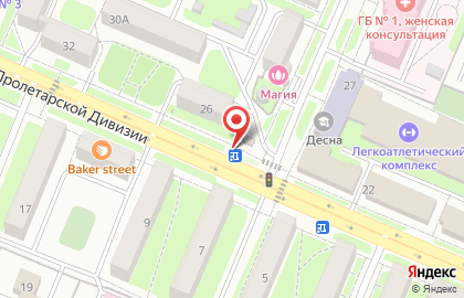 Магазин цветов Герберка на улице Брянской Пролетарской Дивизии на карте