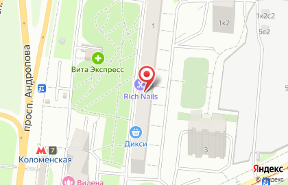 Магазин медицинской одежды Мир медика на метро Коломенская на карте