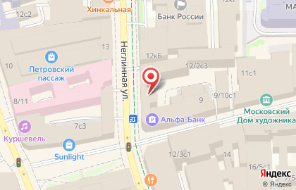 Ресторан Джонджоли на Неглинной улице на карте
