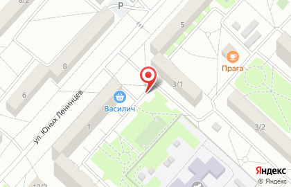 Киоск по продаже фруктов и овощей на улице Юных Ленинцев на карте