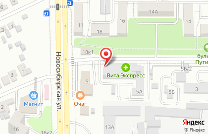 Супермаркет Пятёрочка в Левобережном районе на карте