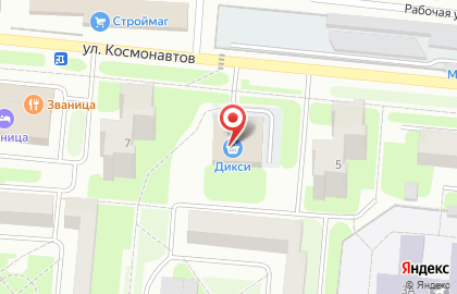 Супермаркет Дикси на улице Космонавтов на карте