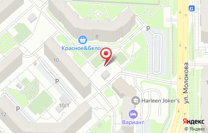 Автостоянка на ул. Молокова, 14/3 на карте