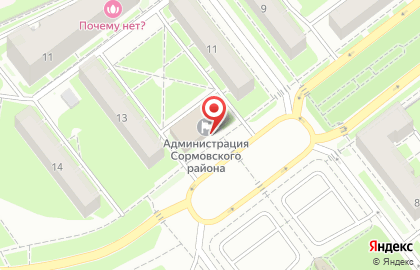 Администрация Сормовского района на Юбилейном бульваре на карте