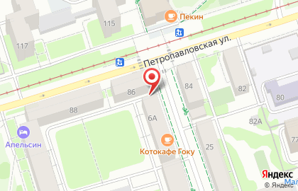 Служба заказа товаров аптечного ассортимента Аптека.ру на Петропавловской улице, 86 на карте