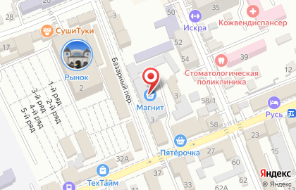 Компания Натяжные потолки ЭВИТА в Базарном переулке на карте
